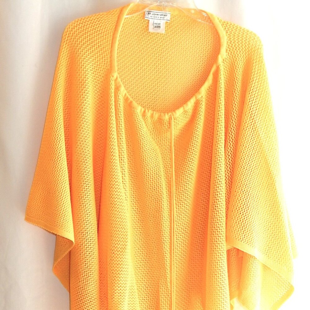 St John Sport Egg Yolk Yellow Poncho Sweater in Size OS